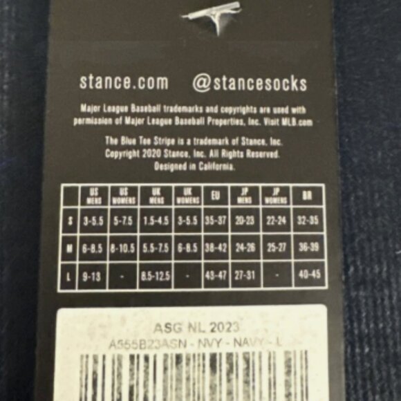 STANCE MLB ALLSTAR GAME NL 23 MEN'S CREW SOCKS L (9-13) NWT - Picture 3 of 3
